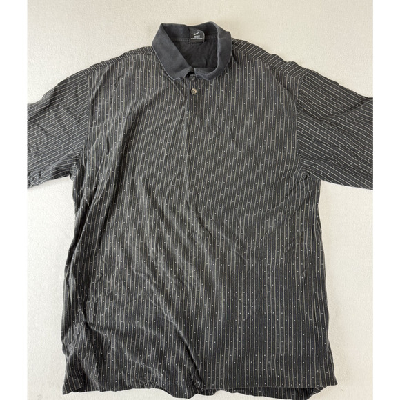VINTAGE Nike Golf Polo‎ Shirt Mens XL Black Center Tiger Woods Yin Yang 90s Logo - Picture 1 of 11